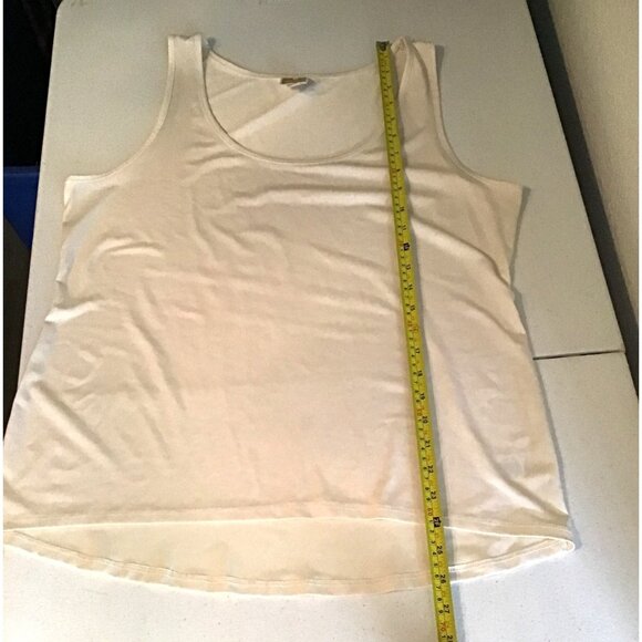 JM COLLECTION- WOMENS WHITE TANK CAMI TOP SIZE LARGE - Picture 5 of 6
